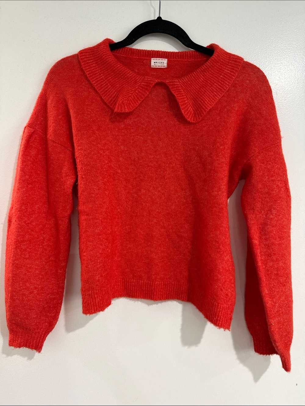 Red Peter Pan Collar Sweater - Women